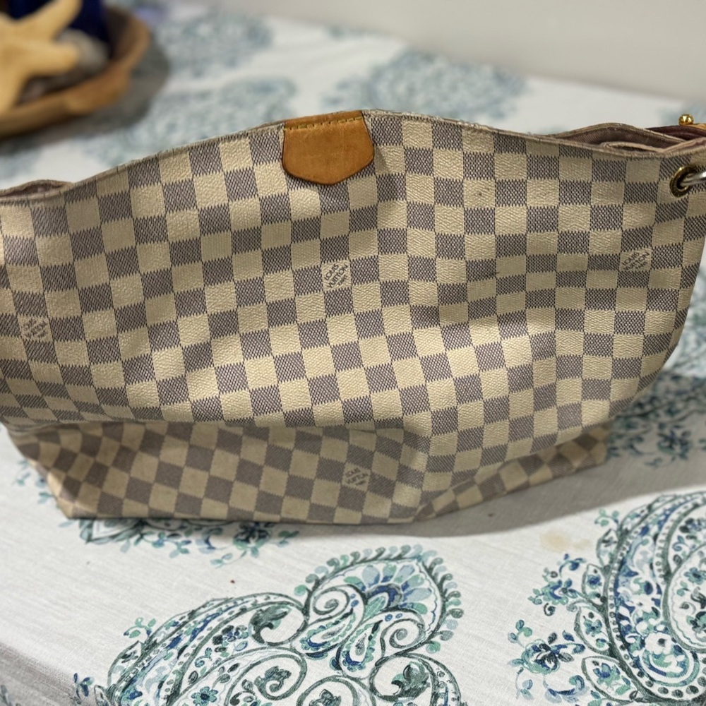 Checkered Tan and Cream Women's Bag
